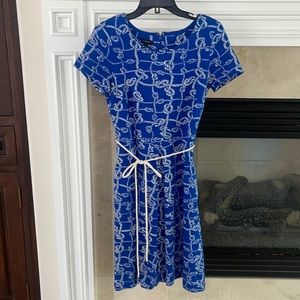 Casual blue summer beachy summer tie dress